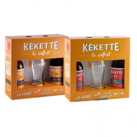 BOX MULTIPLE 2 COFFRETS KEKETTE 2*33CL + 1 VERRE
