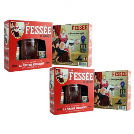 BOX MULTIPLE 2 COFFRETS BIERES FESSEE 2*33CL + 1 VERRE