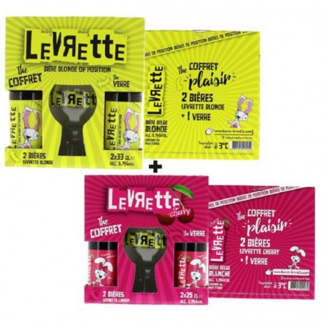 BOX MULTIPLE 2 COFFRETS LEVRETTE 2*33CL + 1 VERRE