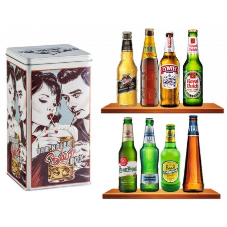 BOX DECOUVERTE 8 BIERES DE TYPE LAGER/PILSNER + 1 BOITE METAL
