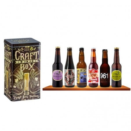 COFFRET BOITE METAL CRAFT + 6 BIERES ARTISANALES