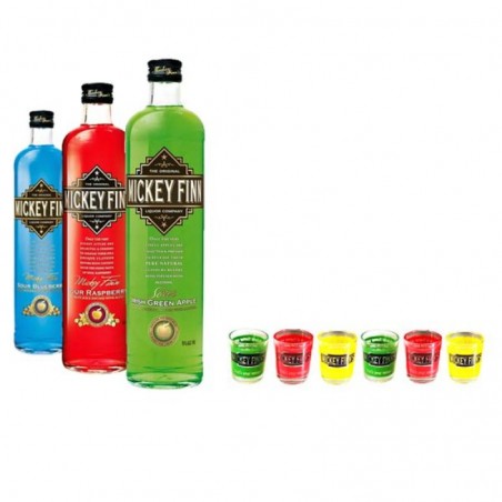 SELECTION MICKEY FINNS LIQUEURS IRLANDAISES 3*50CL + 6 SHOOTERS