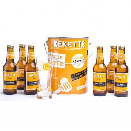 SEAU 6 BIERES KEKETTE 25CL + 1 VERRE
