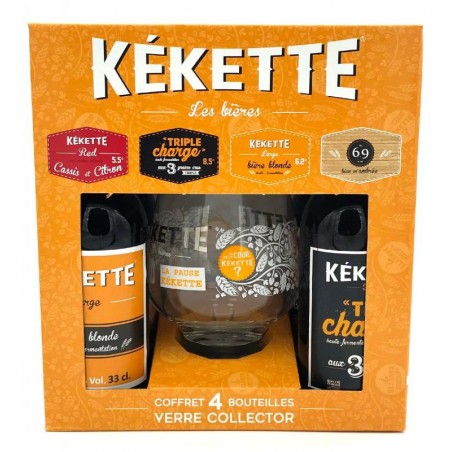 COFFRET 4 BIERES KEKETTE 33CL + 1 VERRE COLLECTOR