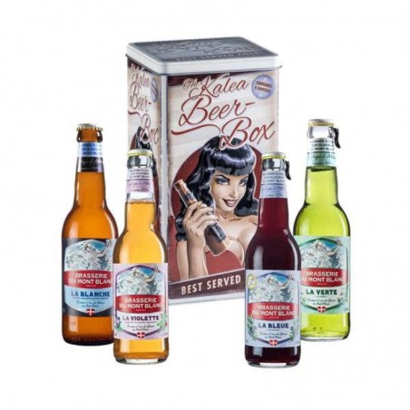 COFFRET BIERES MONT BLANC 4*33CL AVEC BOITE METAL VINTAGE