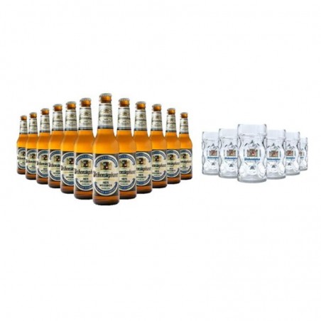 BOX WEIHENSTEPHANER 12 BIERES + 6 CHOPES