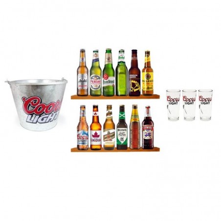 BOX 12 BIERES DU MONDES + ACCESSOIRES COORS LIGHT