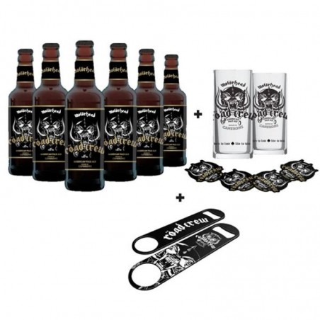 MOTORHEAD ROAD CREW 6 BIERES + 2 VERRES + DECAPSULEUR + SOUS BOCK