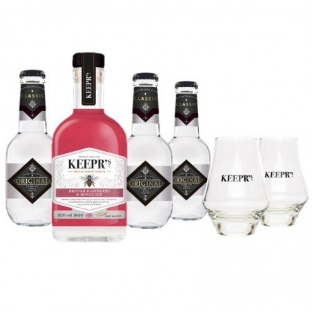COFFRET KEEPR'S RASPBERRY GIN 1*20CL + 3 TONIC + 2 VERRES