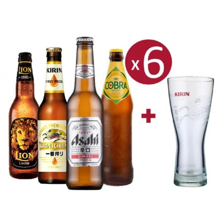BOX ASIAN EXPERIENCE - MIX 4*6 BIERES + 1VERRE