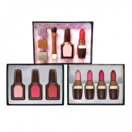 BOX CHOCOLAT GIRLY (ROUGE A LEVRE + SET FILLE + VERNIS A ONGLES)