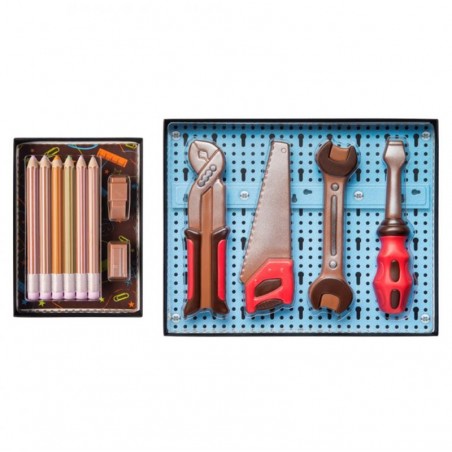 BOX CHOCOLAT BOYS CRAYONS + OUTILS