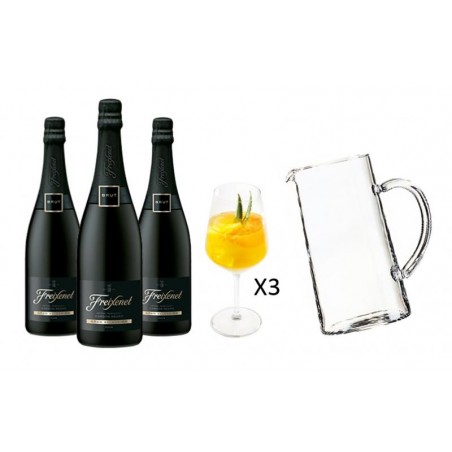 FREIXENET KIT SANGRIA 3 CORDON NEGRO + 1 CARAFE + 3 VERRES