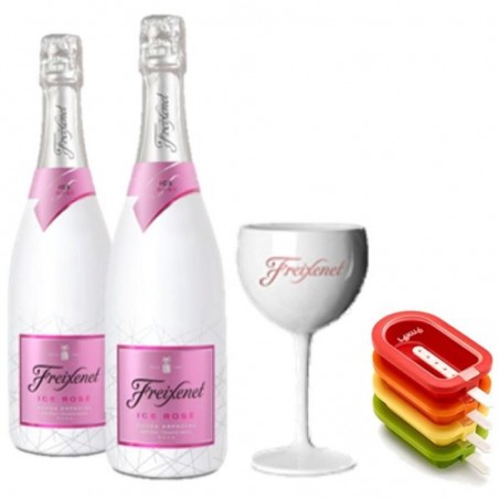 FREIXENET KIT ICE POPTAILS 2 BTLES (1 ICE,1 ICE ROSE)+ 1V+ 4 MOULES