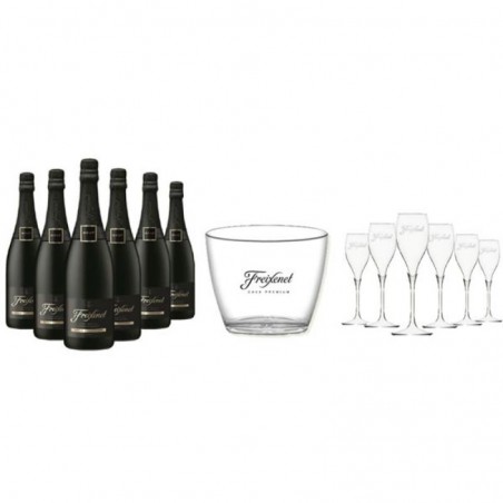 FREIXENET KIT SOIREE LA FREIX 6 CORDON NEGRO + 6 FLUTES +1 SEAU