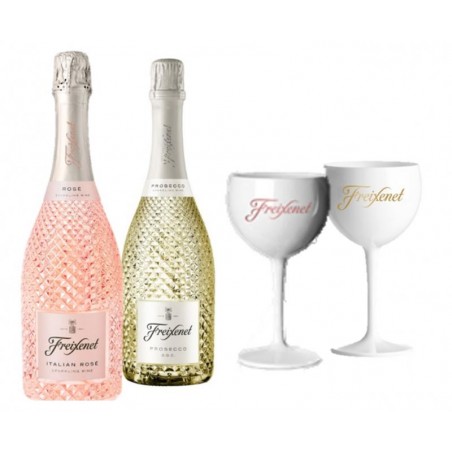FREIXENET KIT PROSECCO & ITALIAN : 2 BOUTEILLES + 2 VERRES