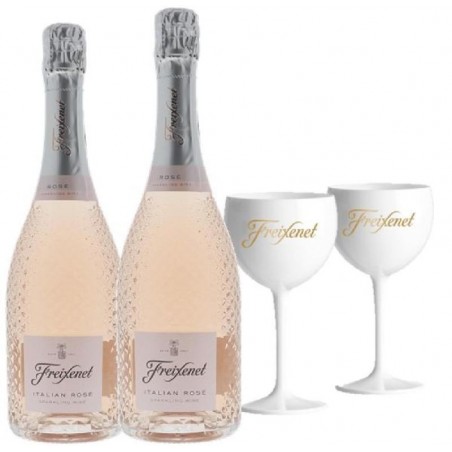 FREIXENET KIT ITALIAN ROSE : 2 BOUTEILLES + 2 VERRES