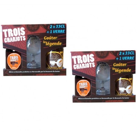 BOX X2 COFFRETS DE SUTTER - TROIS CHARIOTS - 2*33CL + 1VERRE