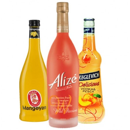BOX DECOUVERTE BASES COCKTAILS-MANGOYAN 70CL+ALIZE WILD 1L+KEGLEVICH