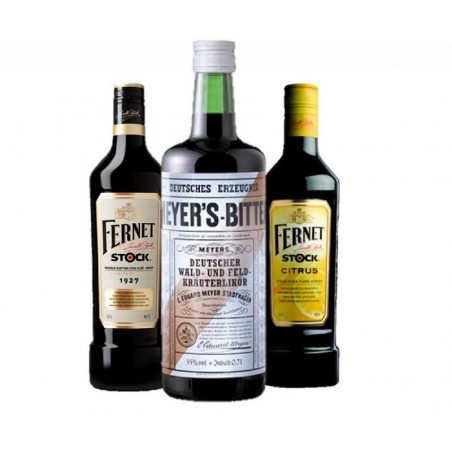 ASSORTIMENT LIQUEURS AUX PLANTES - MEYER'S 70CL+FERNET STOCK 50CL *2