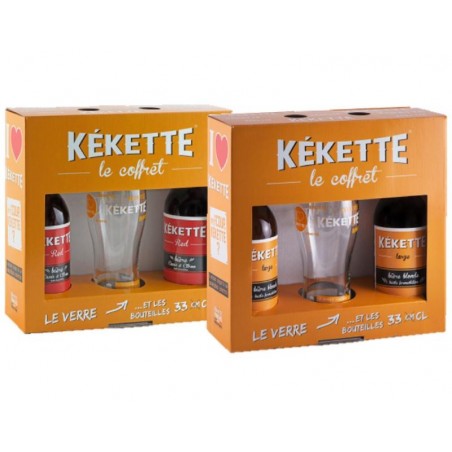 BOX X2 COFFRETS KEKETTE - BLONDE + RED - 2X33CL. + 1VERRE