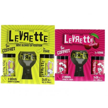 BOX X2 COFFRETS LEVRETTE - BLONDE + CHERRY - 2X33CL + 1VERRE