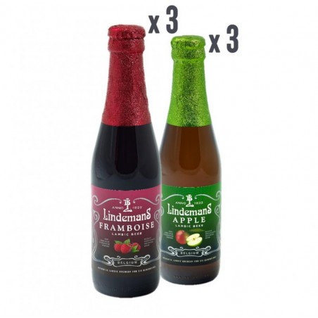 BOX LINDEMANS POMME ET FRAMBOISE 6*25CL
