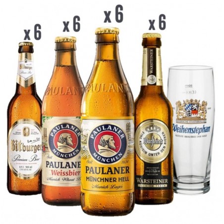 BOX DECOUVERTE ALLEMAGNE X24 BIERES ALLEMANDES +1 VERRE