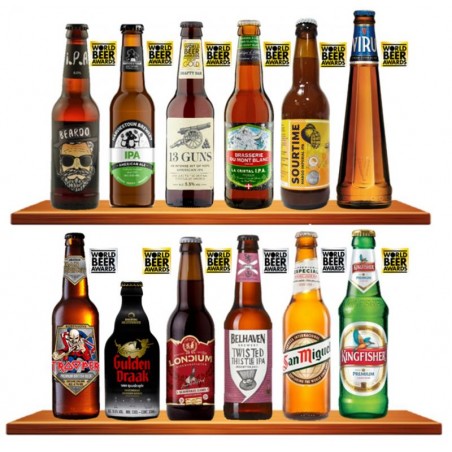 BOX 12 BIERES INTERNATIONALES PRIMEES WORLD BEER AWARDS