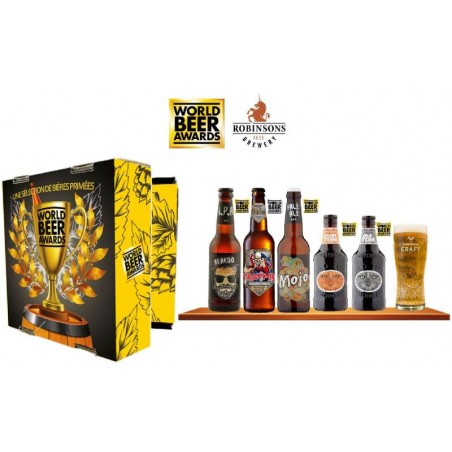 BOX ROBINSONS BREWERY 5 BIERES PRIMEES WORLD BEER AWARDS + 1 VERRE
