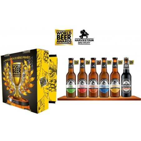 COFFRET HARVIESTOUN BREWERY 6 BIERES PRIMEES WORLD BEER AWARDS
