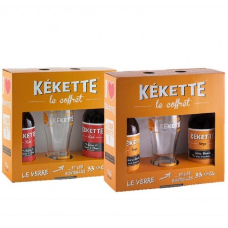BOX MULTIPLE 2 COFFRETS KEKETTE 2*33CL + 1 VERRE