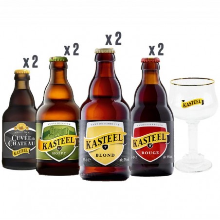 BOX KASTEEL - 4*2*33CL + 1 VERRE