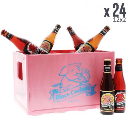 CASIER BIERES RINCE COCHON - 2X12X33CL
