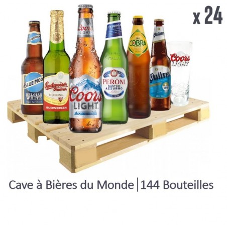 CAVE A BIERES DU MONDE 144 BOUTEILLES + 24 VERRES