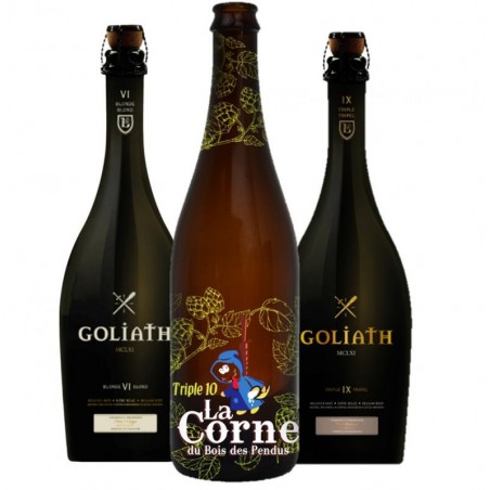 BOX BELGE 3X75CL 2*GOLIATH BLONDE/TRIPLE +1 CORNE TRIPLE