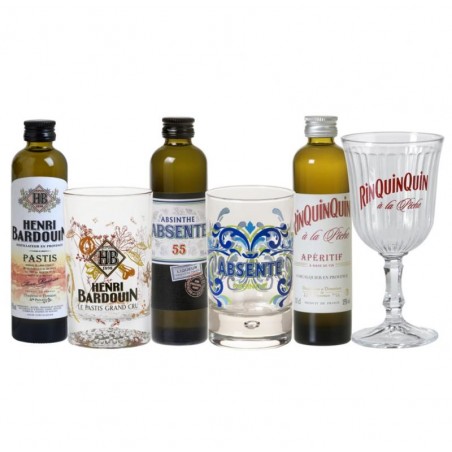 BOX DEGUSTATION ALCOOLS DE PROVENCE 3*10CL + 3VERRES