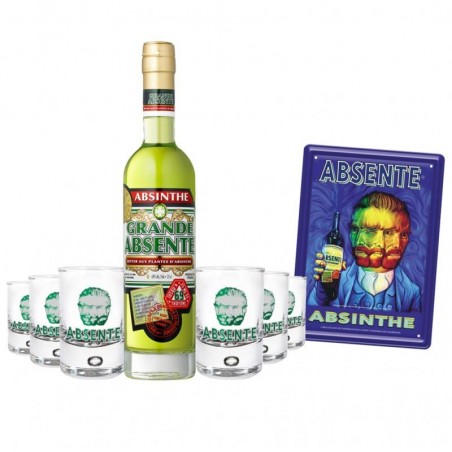 BOX GRANDE ABSENTE 69° 1*35CL + 6VERRES + 1PLAQUE