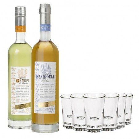 BOX DECOUVERTE LIQUEURS DE PROVENCE 2*50CL +6VERRES