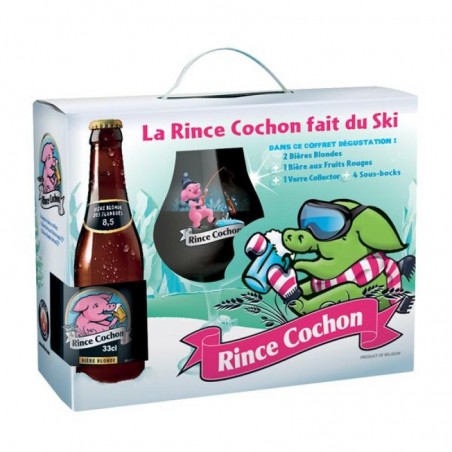 RINCE COCHON D'HIVER COFFRET 3*33CL ( 2BL + 1 RGE + 1 VERRE )