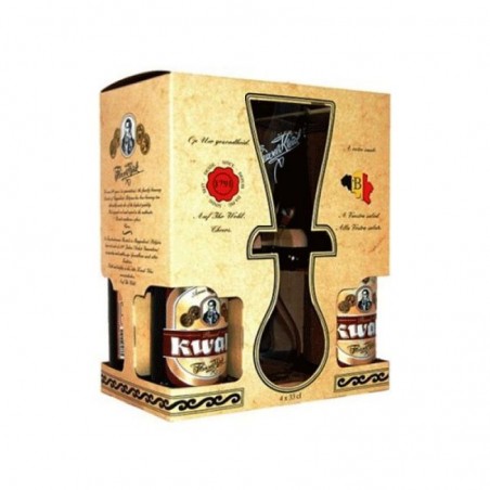 KWAK COFFRET BOIS 4*0,33CL + 1 VERRE DUO