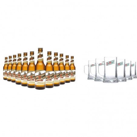 BOX DECOUVERTE SAN MIGUEL X12 BIERES 33CL + 6 CHOPES